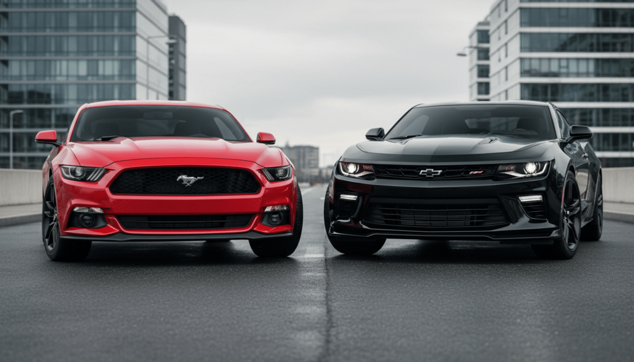 entdecken sie im umfassenden vergleich ford mustang gt vs. chevrolet camaro ss die leistung, das design und die fahreigenschaften der legendären us-muscle-cars, perfekt für europa.
