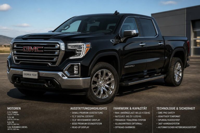 entdecken sie die technischen daten, motoren und ausstattungsmerkmale des gmc sierra 1500. erfahren sie alles über leistung, komfort und innovative features des beliebten pickup-trucks.