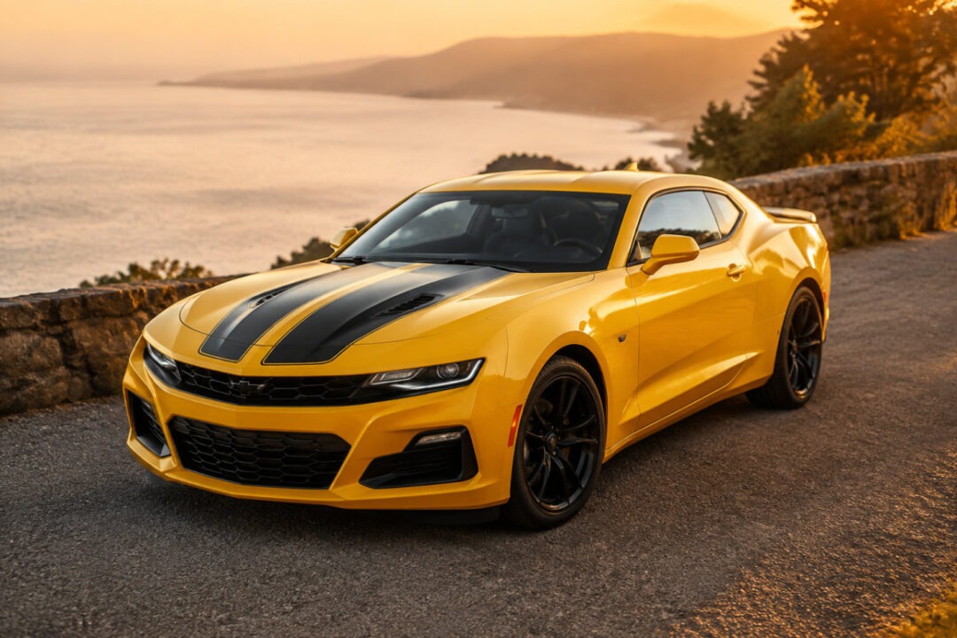 Roter Chevrolet Camaro beim Händler, ideal für alle, die einen Chevrolet Camaro kaufen möchten
