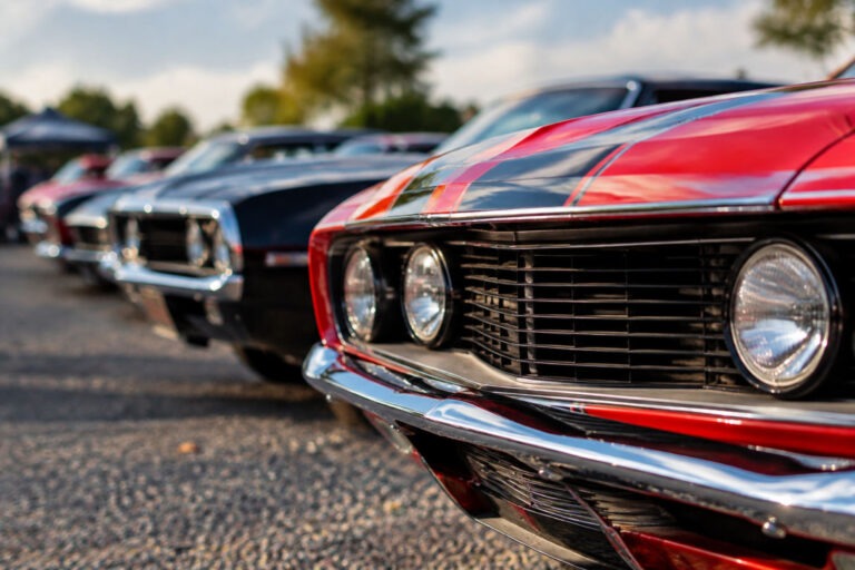 Chromglänzende amerikanische Oldtimer und Muscle Cars beim US Car Treffen 2027 in Deutschland